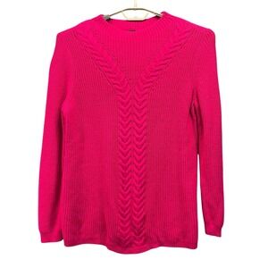 Talbots Lambswool Cable‎ Knit Sweater Pink Large